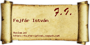 Fejfár István névjegykártya